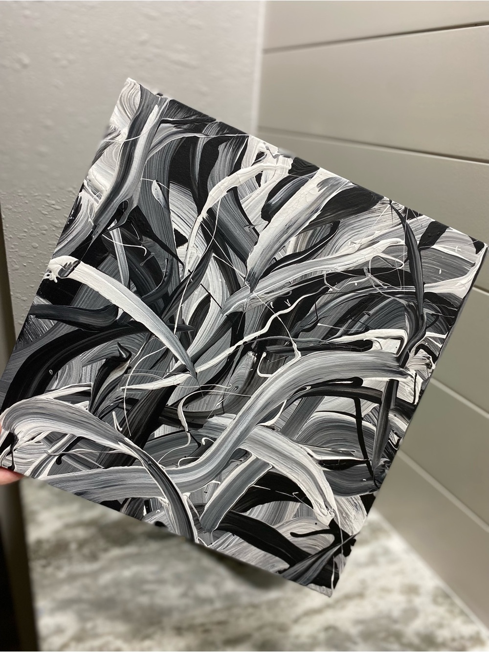 Black & White Abstract Canvas Art - Picture 4 of 7
